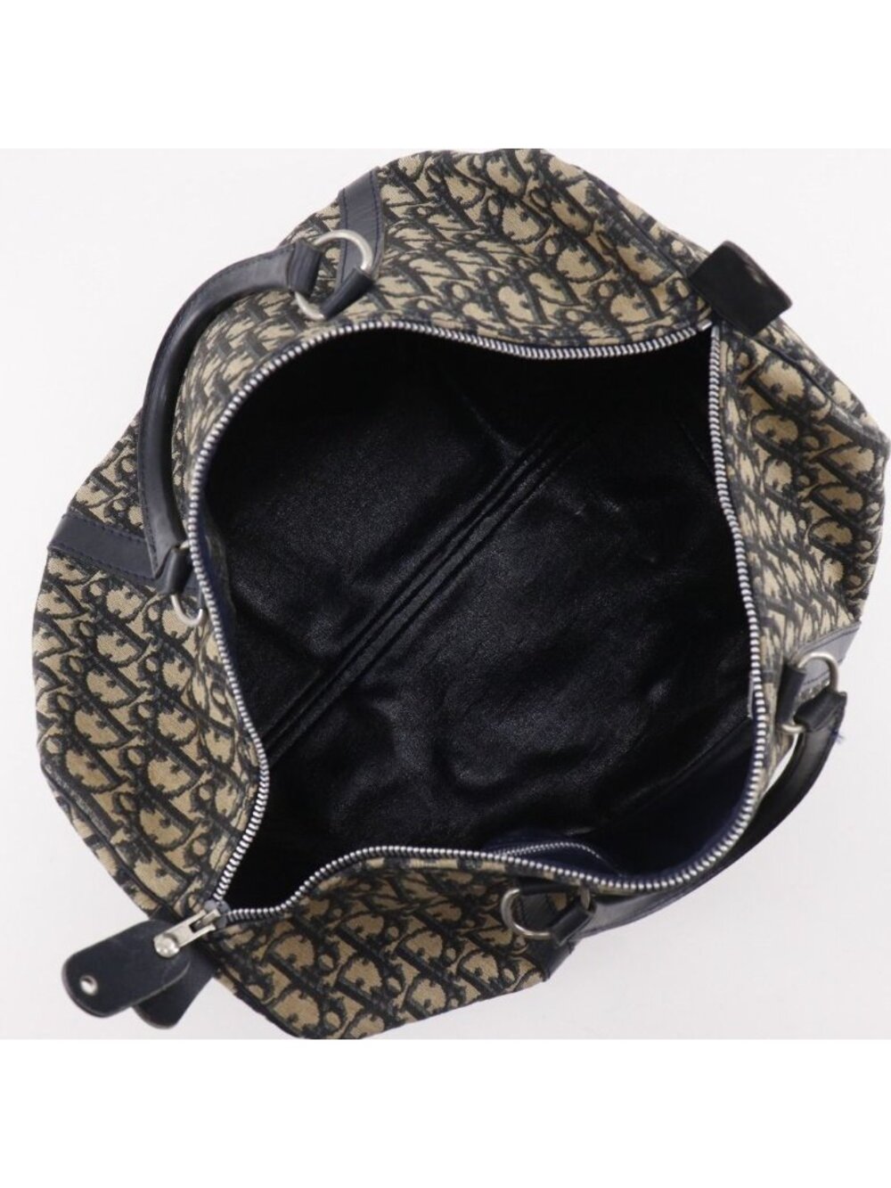 Dior Mini Boston Trotter Vintage Canvas Navy Handbag - Picture 6 of 10